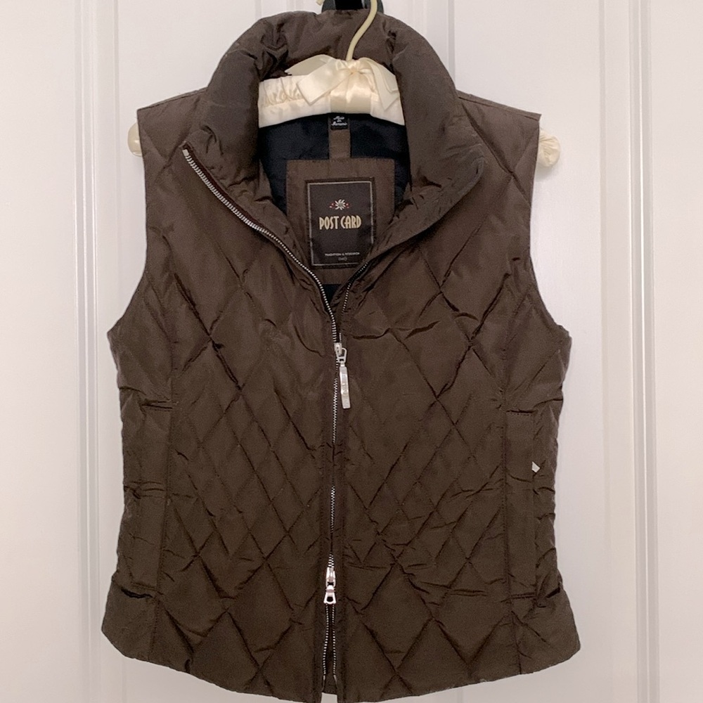 POSTCARD Women’s Vintage Vest, Brown, Size 4 USA